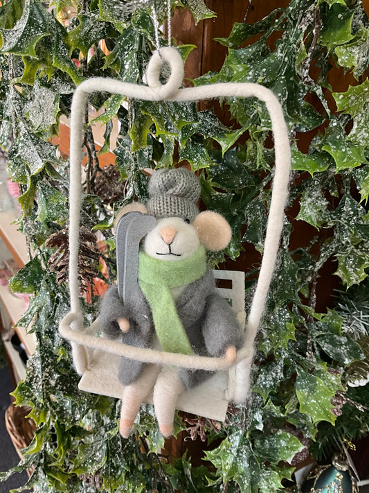 Ski Mouse on Chairlift