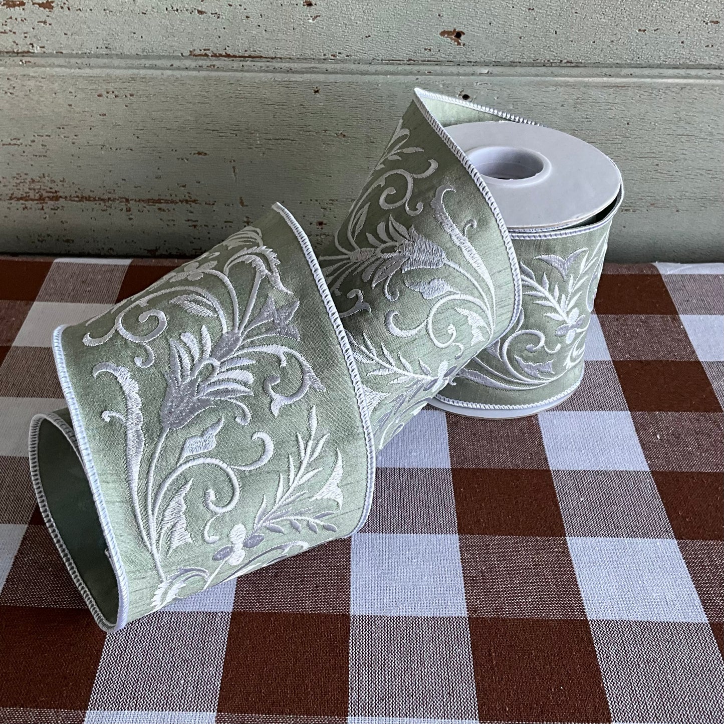 Sage and White Ribbon