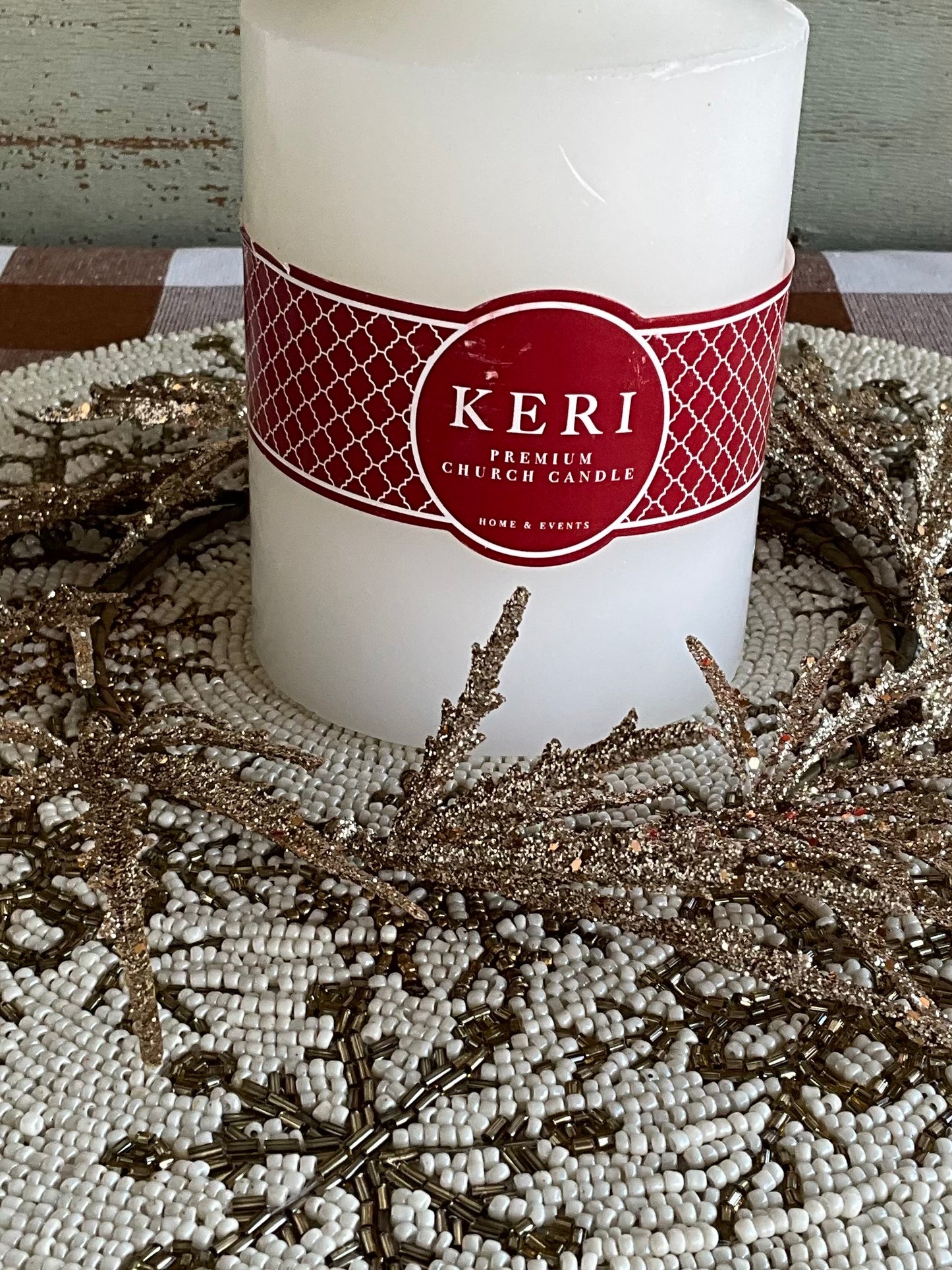 Gold Leaf Candle Ring