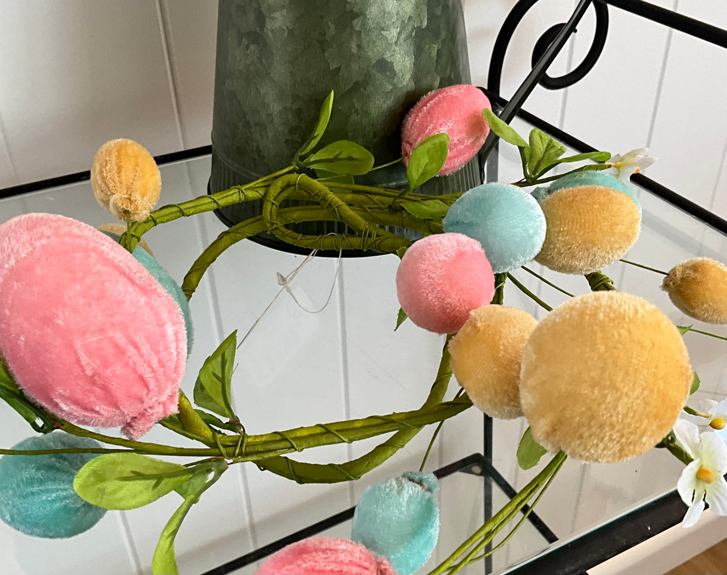 Velvet Egg Floral Garland