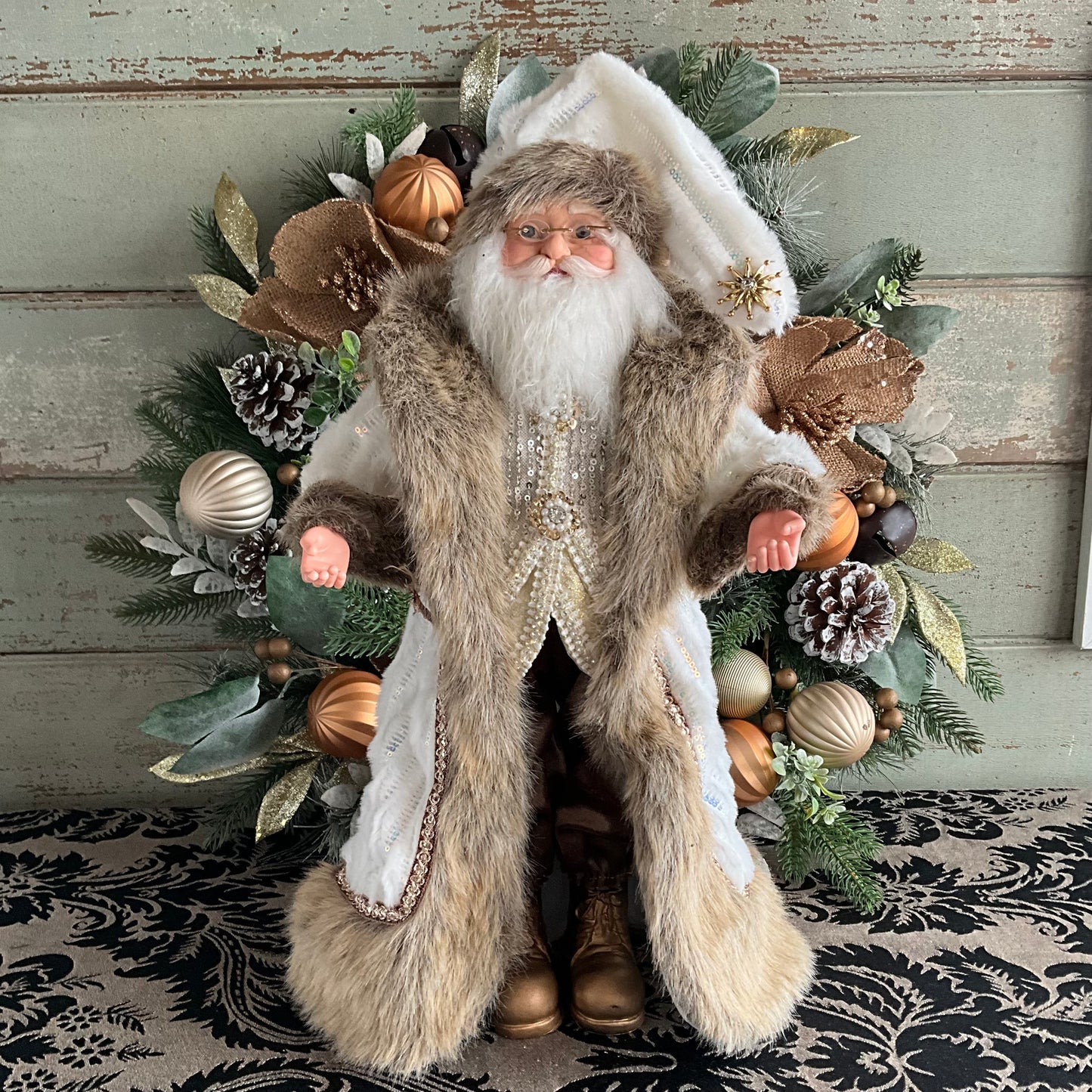 Santa in Latte Fur Coat