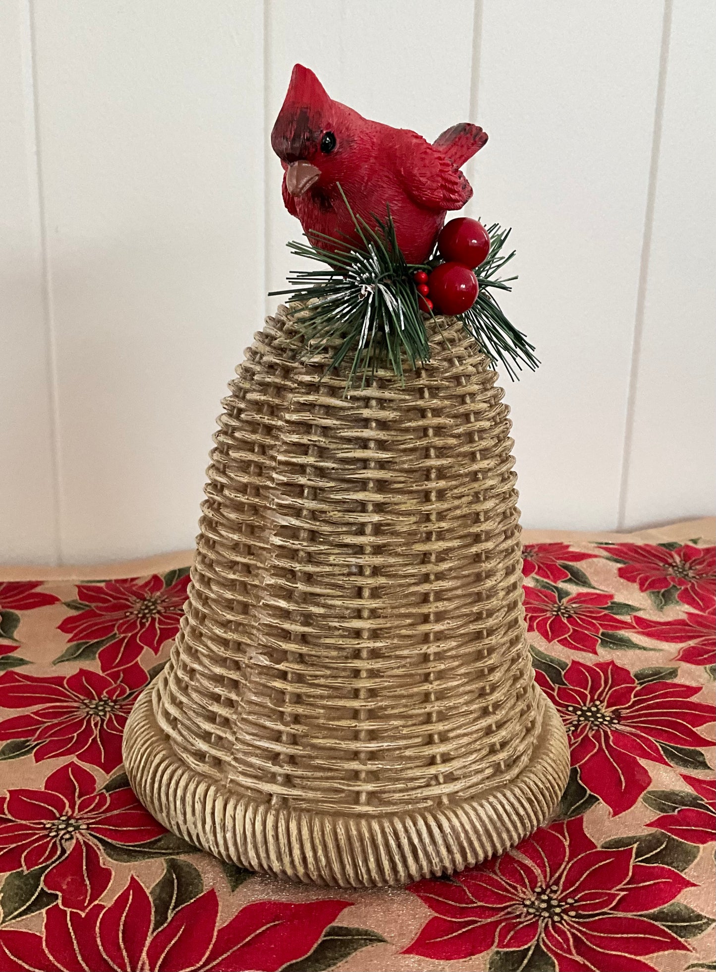 Cardinal Bird on Wicker Bell