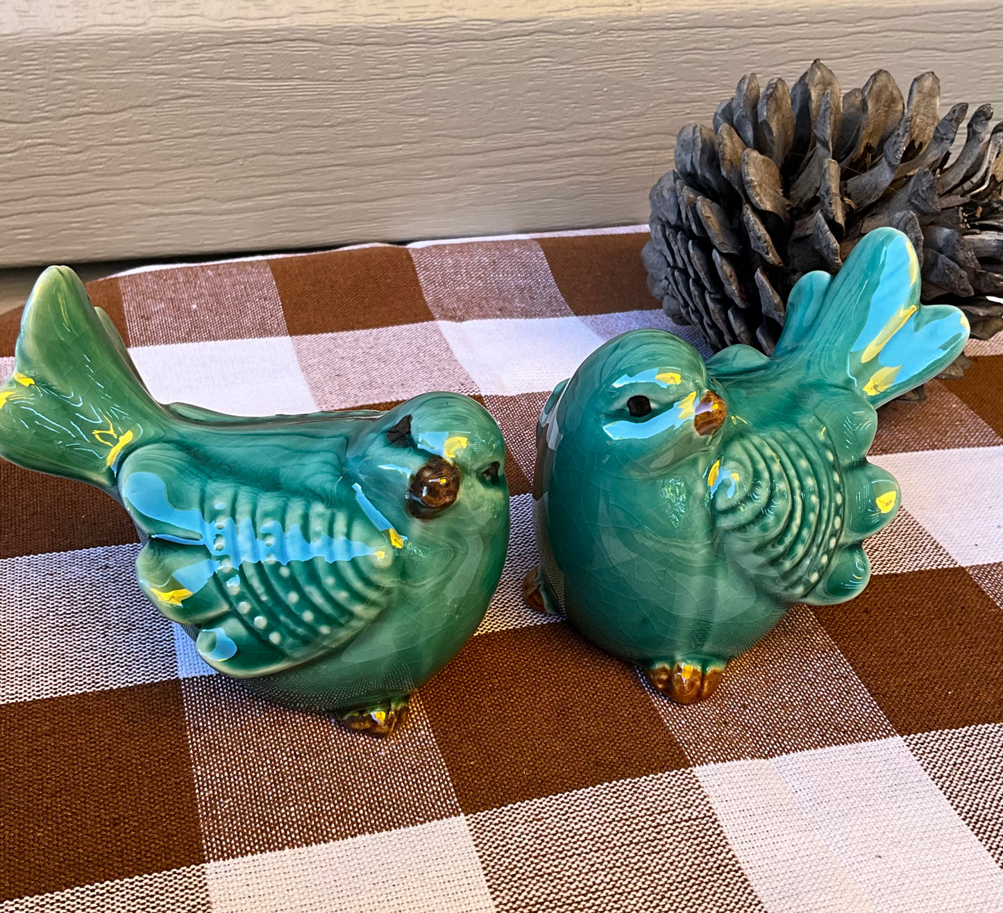Teal Ceramic Birds