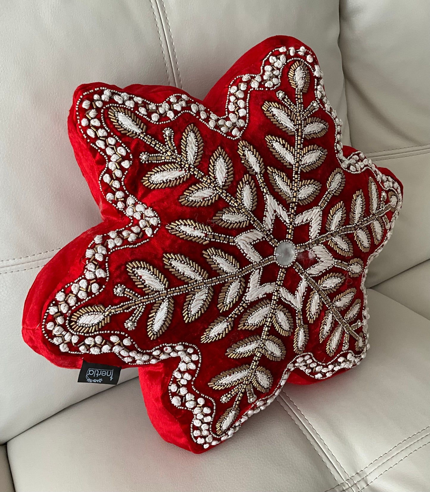 Red Snowflake Cushion