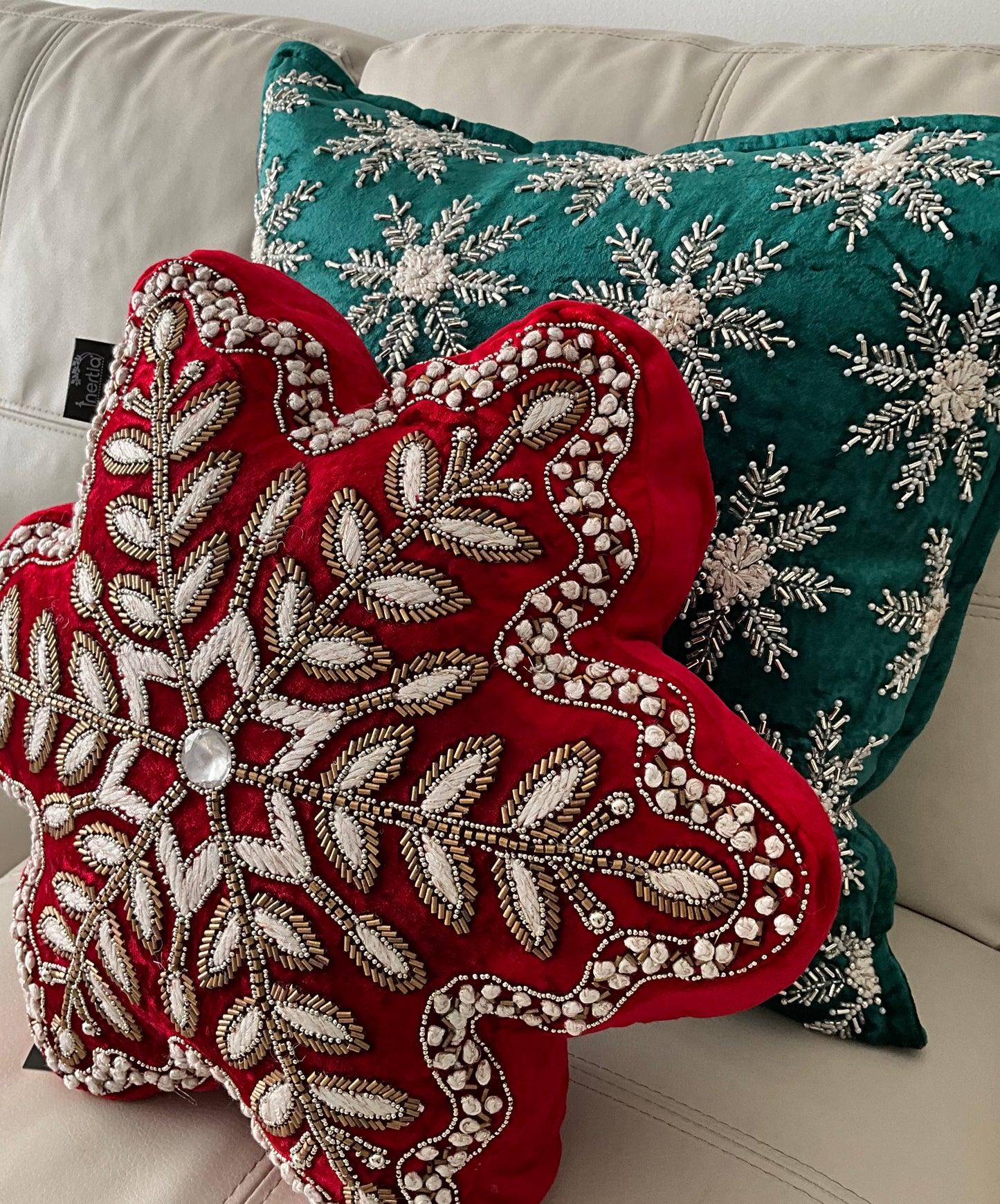 Red Snowflake Cushion