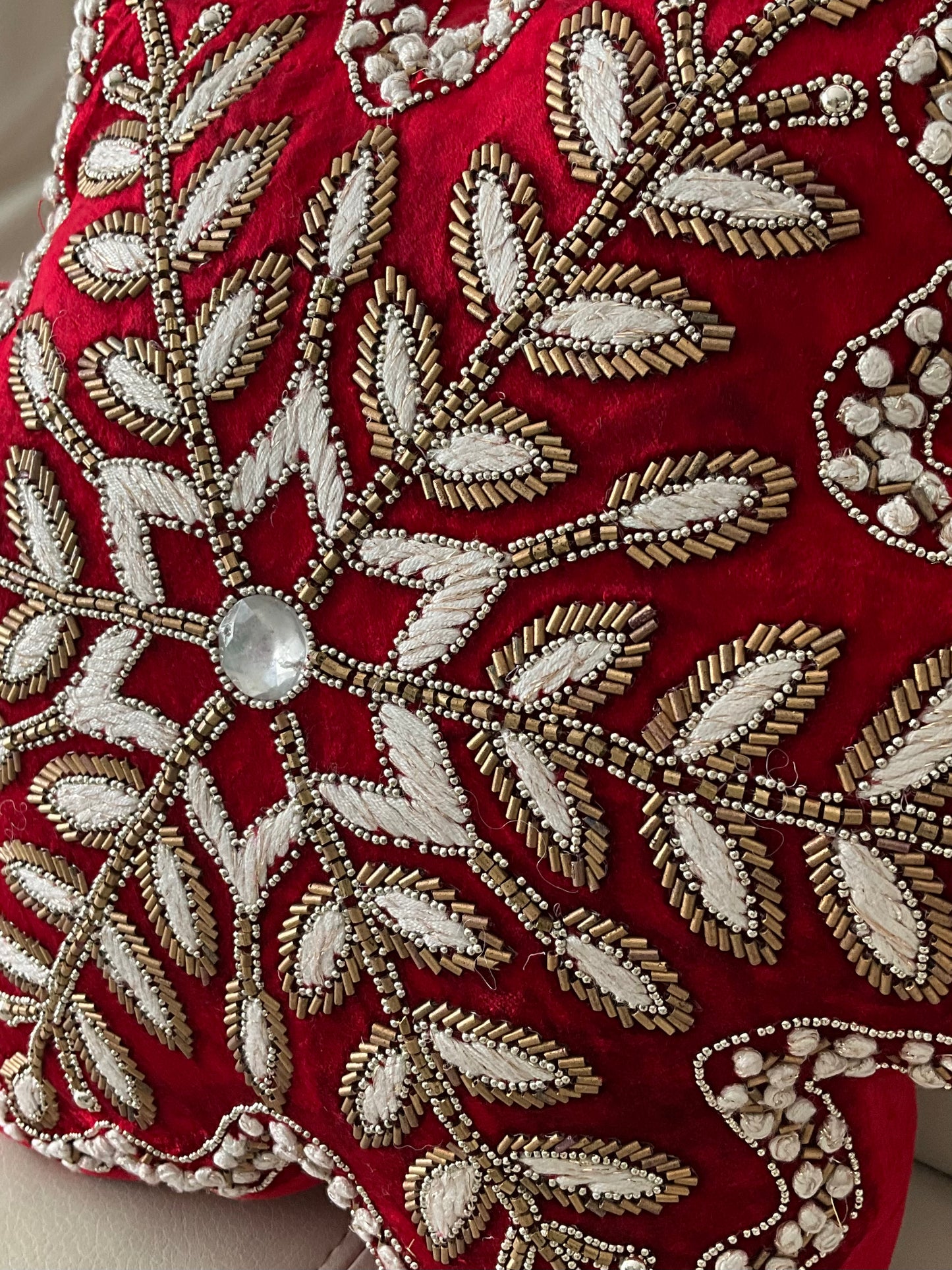 Red Snowflake Cushion