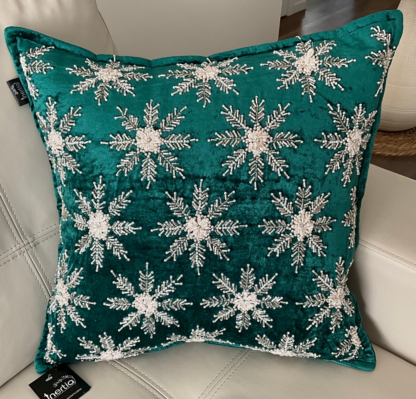 Green Snowflake Cushion