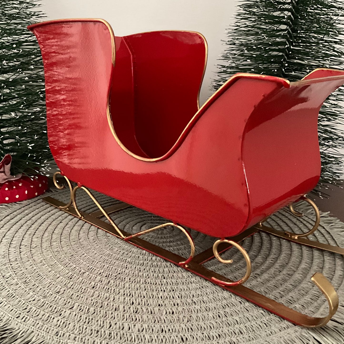 Red Metal Sleigh