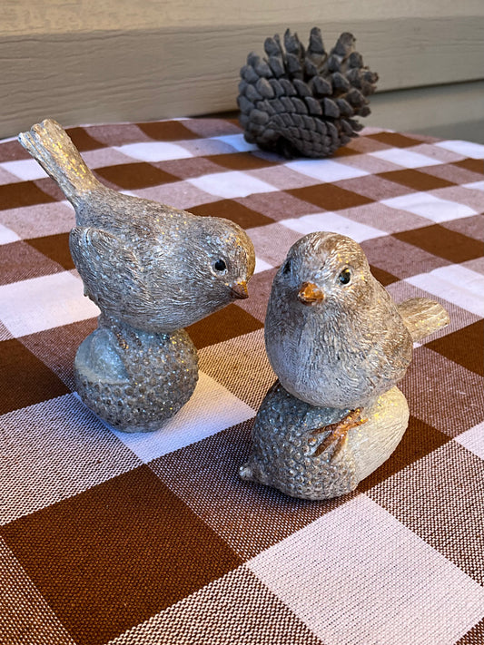 Small Birds on Acorns