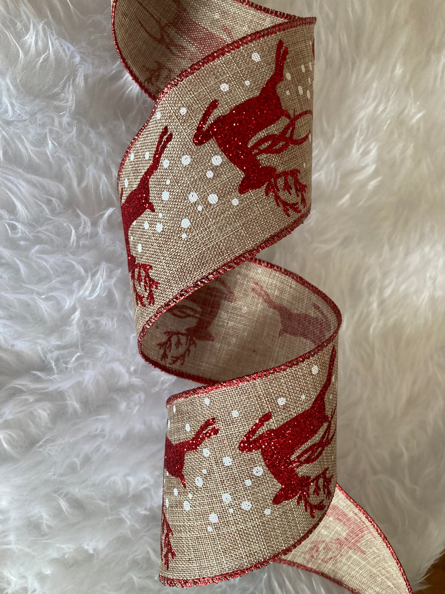 Burlap Reindeer Ribbon