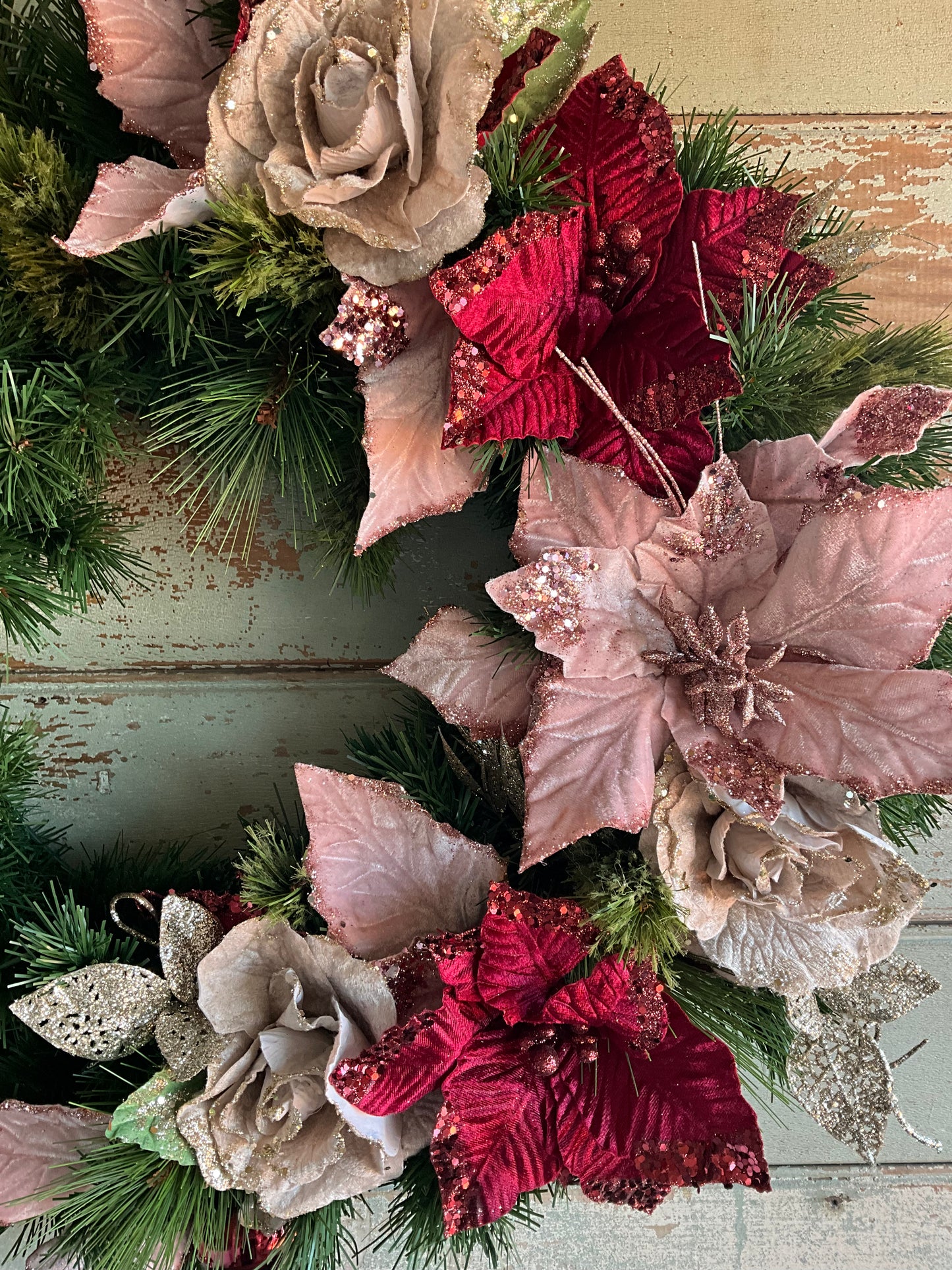 Soft Pink Burgundy Wreath