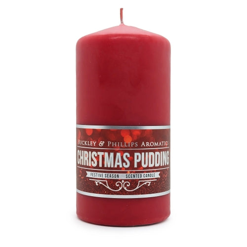 Christmas Pudding Pillar Candle