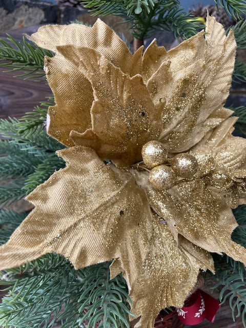 Gold Glitter Poinsettia