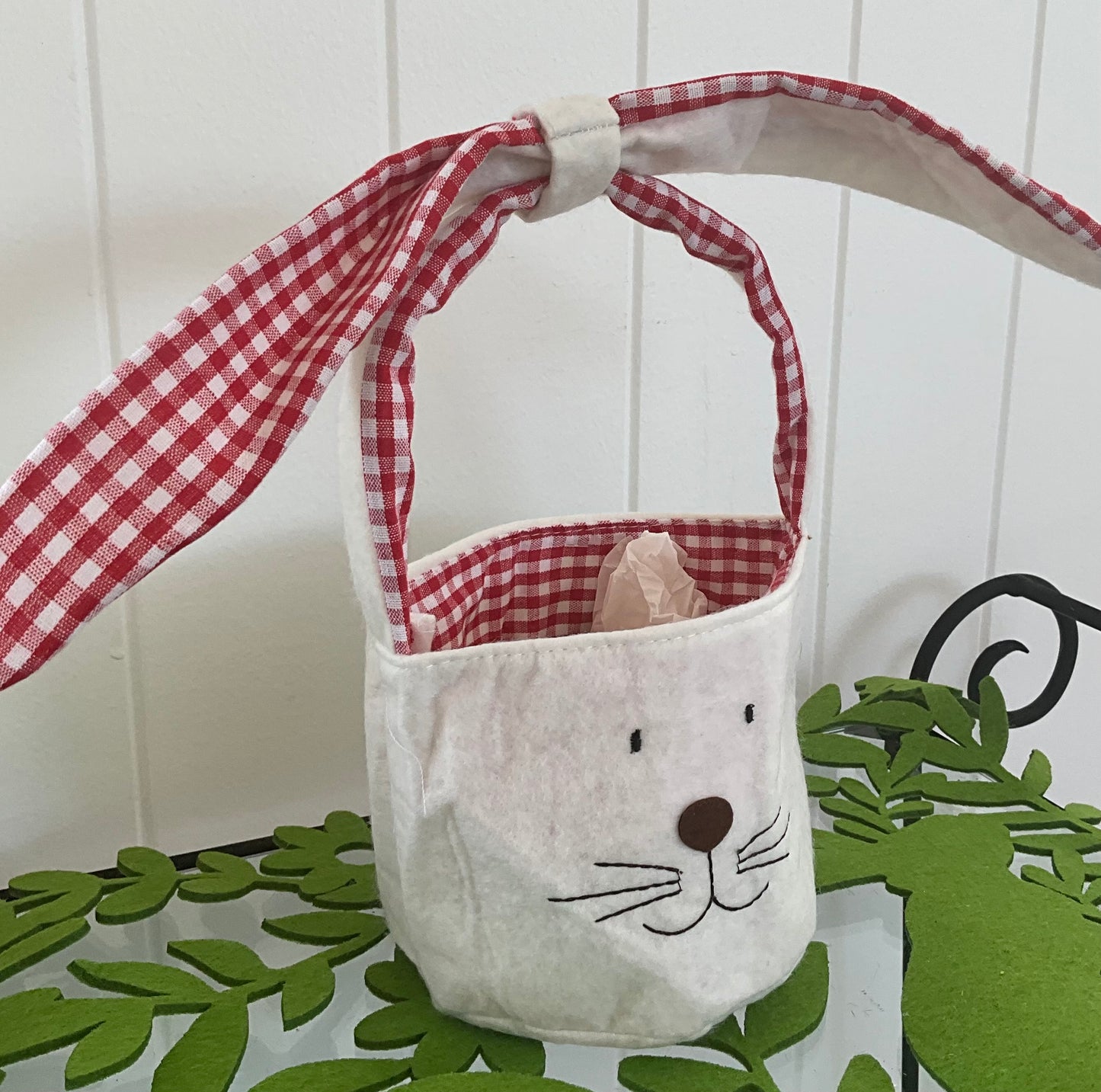 Red Check Bunny Basket