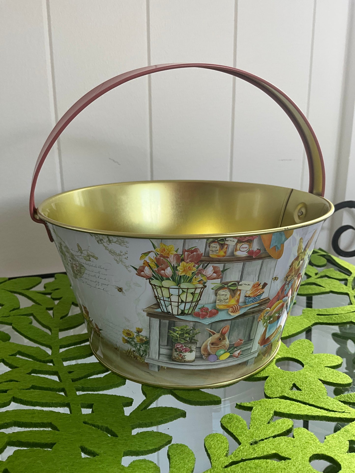 Vintage Style Pail Pink