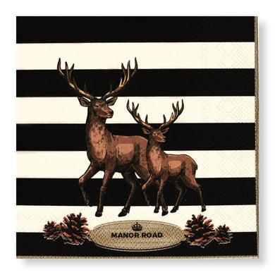 Cocktail Serviettes with Striped Deer