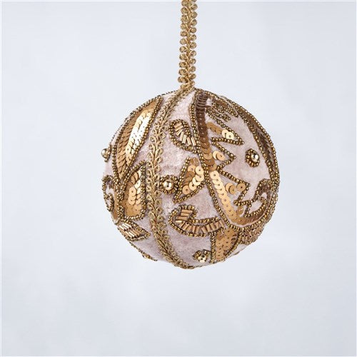 Taupe Gold Beaded Ball