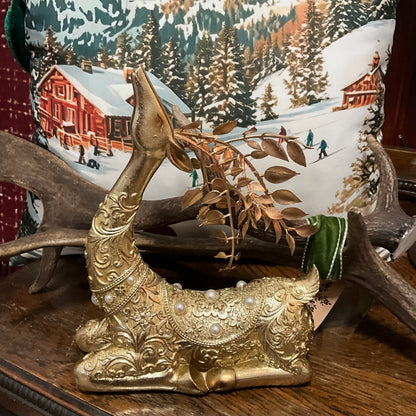 Gold Sitting Deer