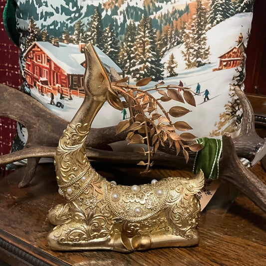 Gold Sitting Deer