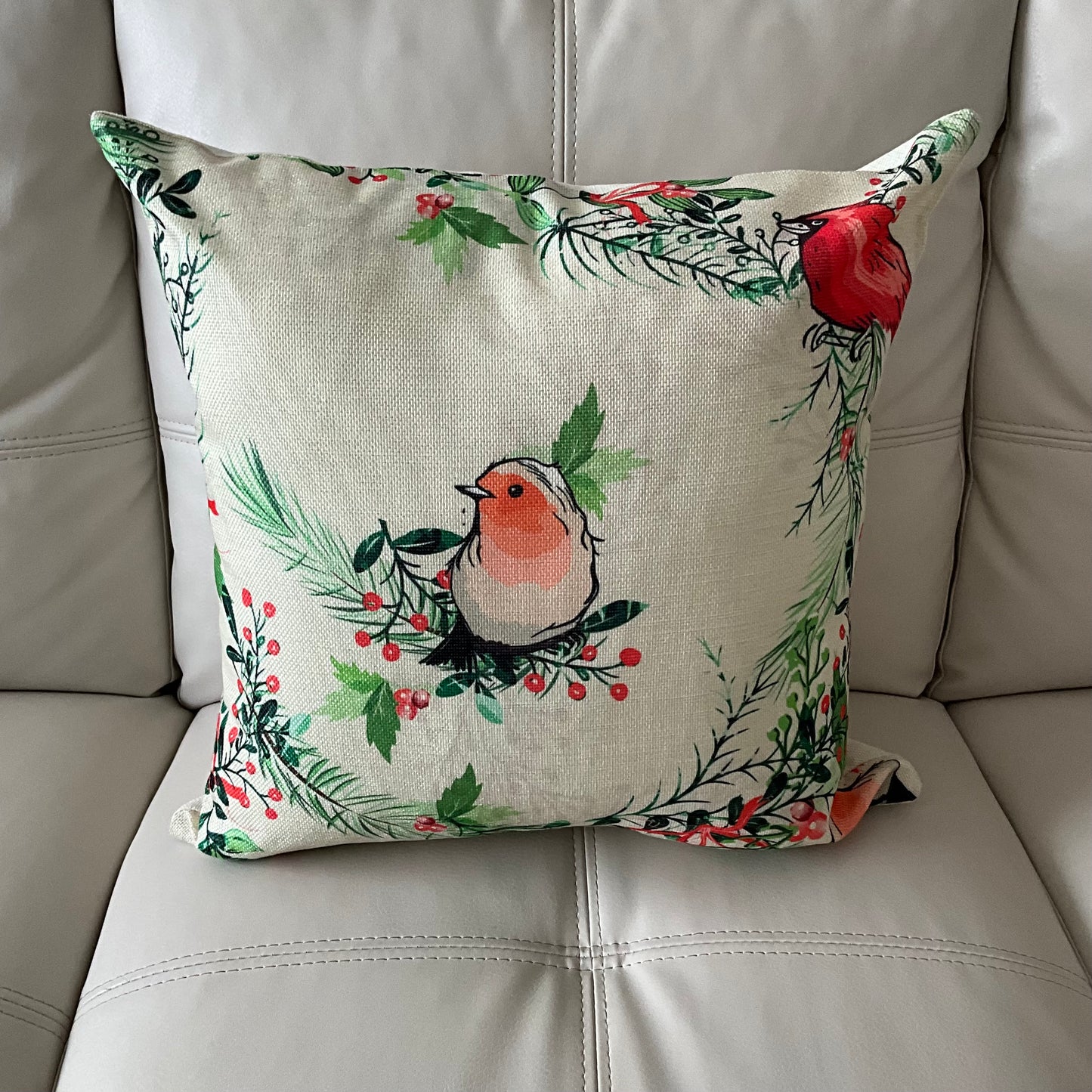 Bird and Berry Cushion
