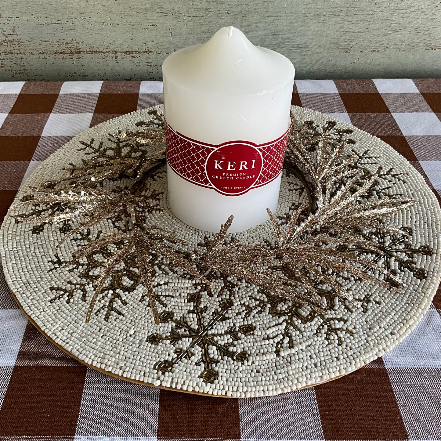 Gold Leaf Candle Ring