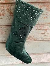 Load image into Gallery viewer, Green Diamonte Stocking