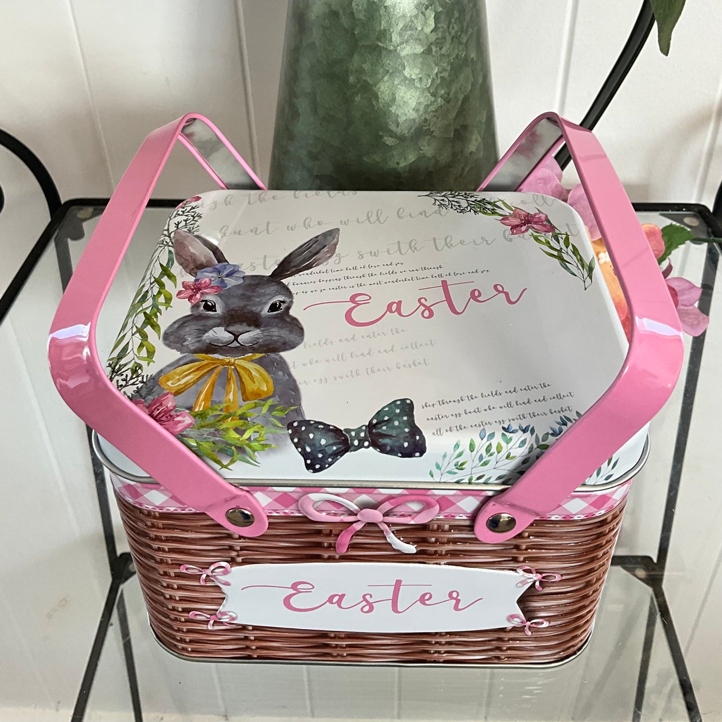 Easter Picnic Basket Pink