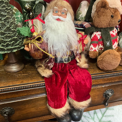 Sitting Burgundy Santa