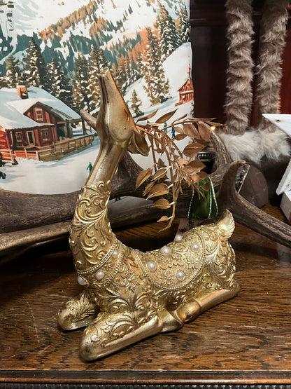 Gold Sitting Deer