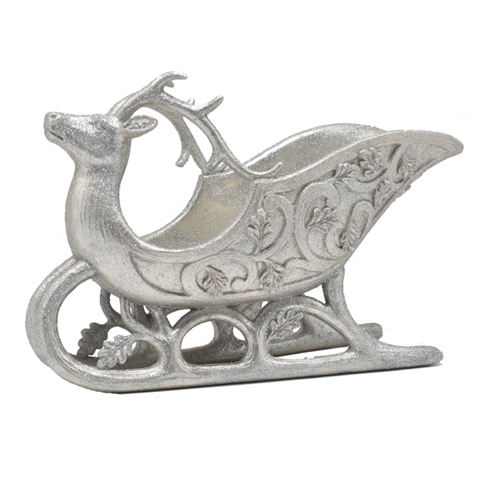 Silver Reindeer Sleigh