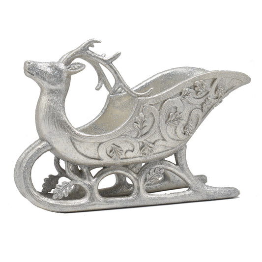 Silver Reindeer Sleigh