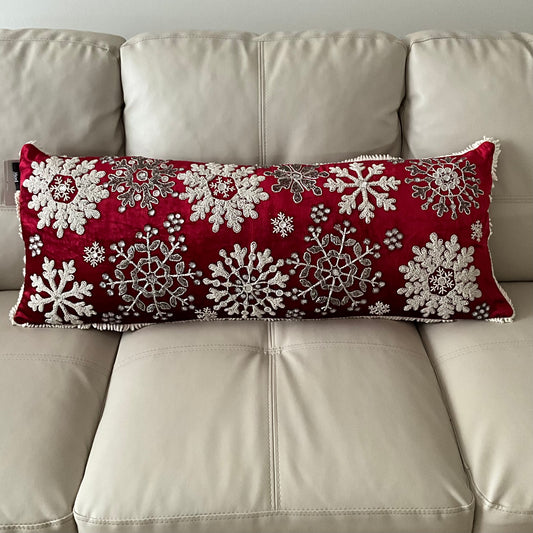Beaded Snowflake Cushion