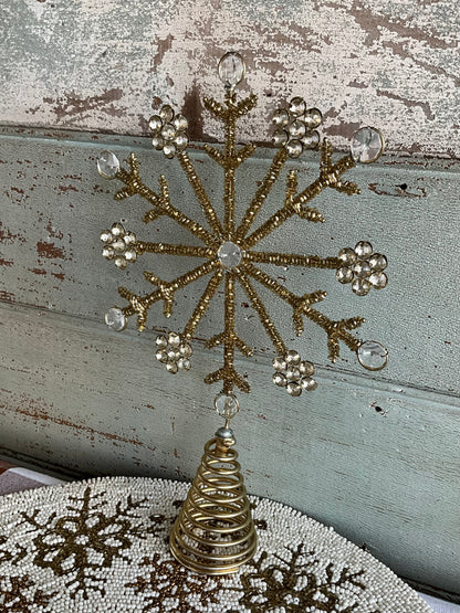 Gold Beaded Tree Topper