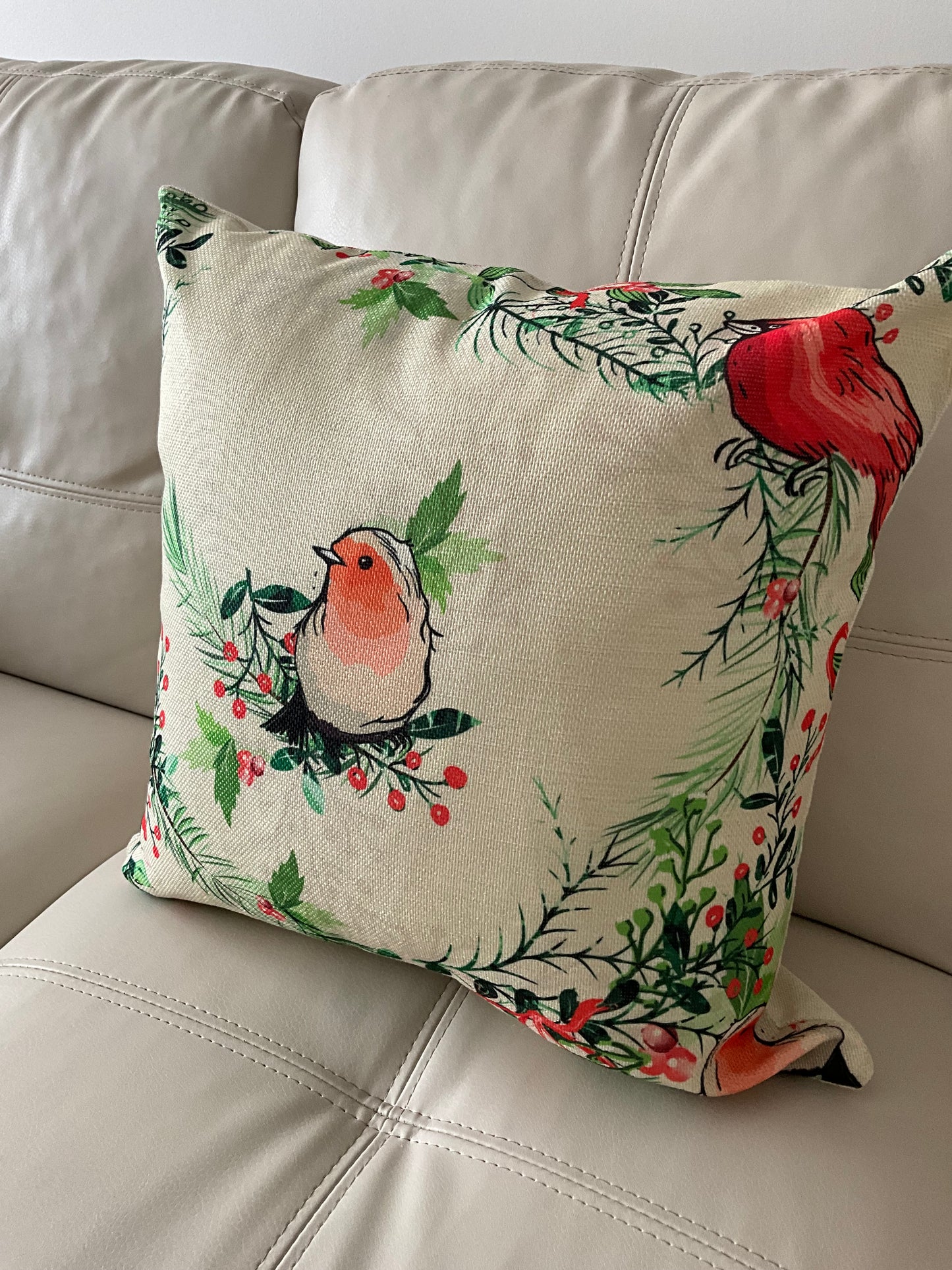 Bird and Berry Cushion