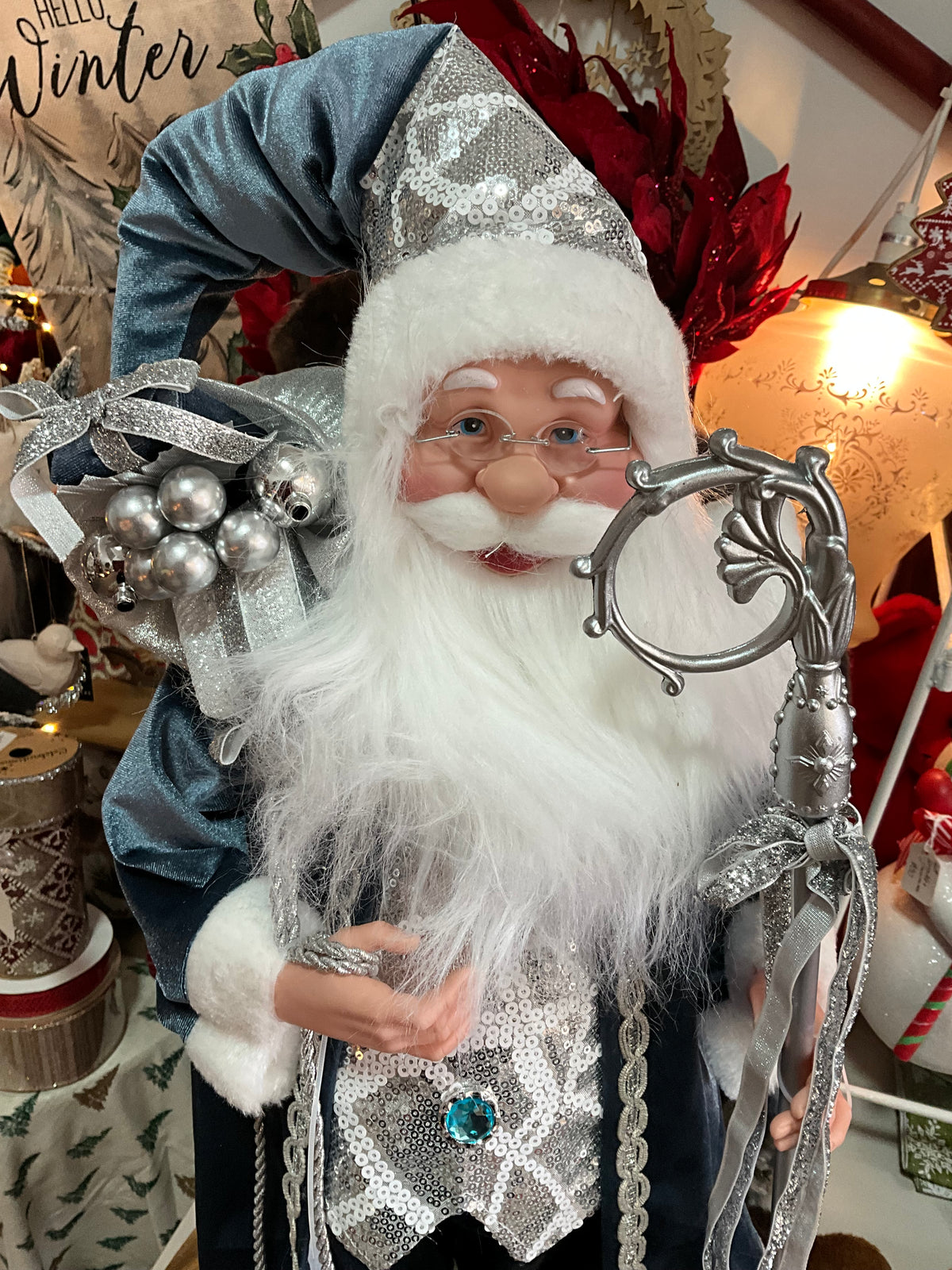 Blue & Silver Santa