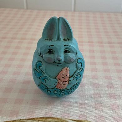 Jim Shore Bunny Egg Turquoise