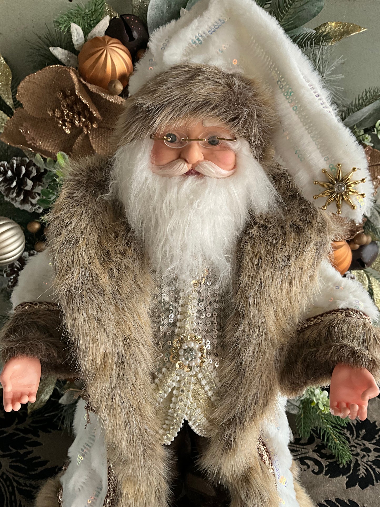 Santa in Latte Fur Coat