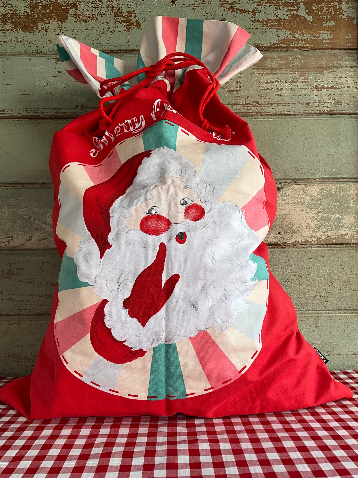 Red Pink Santa Sack