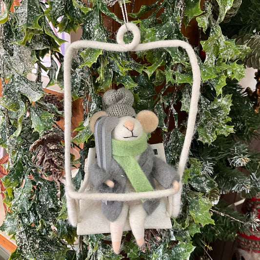 Ski Mouse on Chairlift
