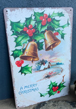 Load image into Gallery viewer, Tin Merry Christmas Sign