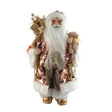 Pink Champagne Standing Santa