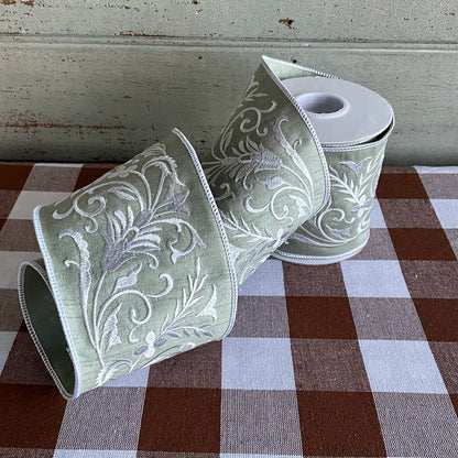 Sage and White Ribbon
