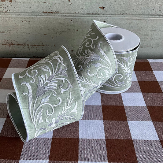 Sage and White Ribbon