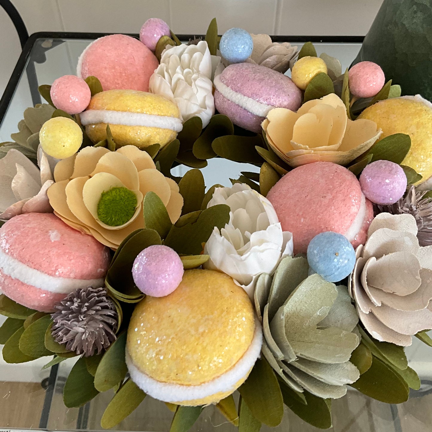 Easter Wreath with Macarons