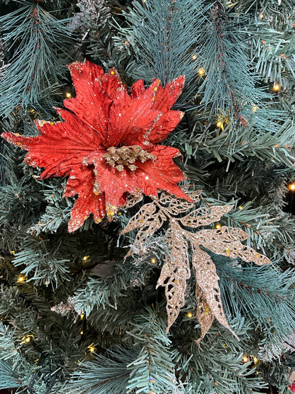 Orange Poinsettia with Leaf