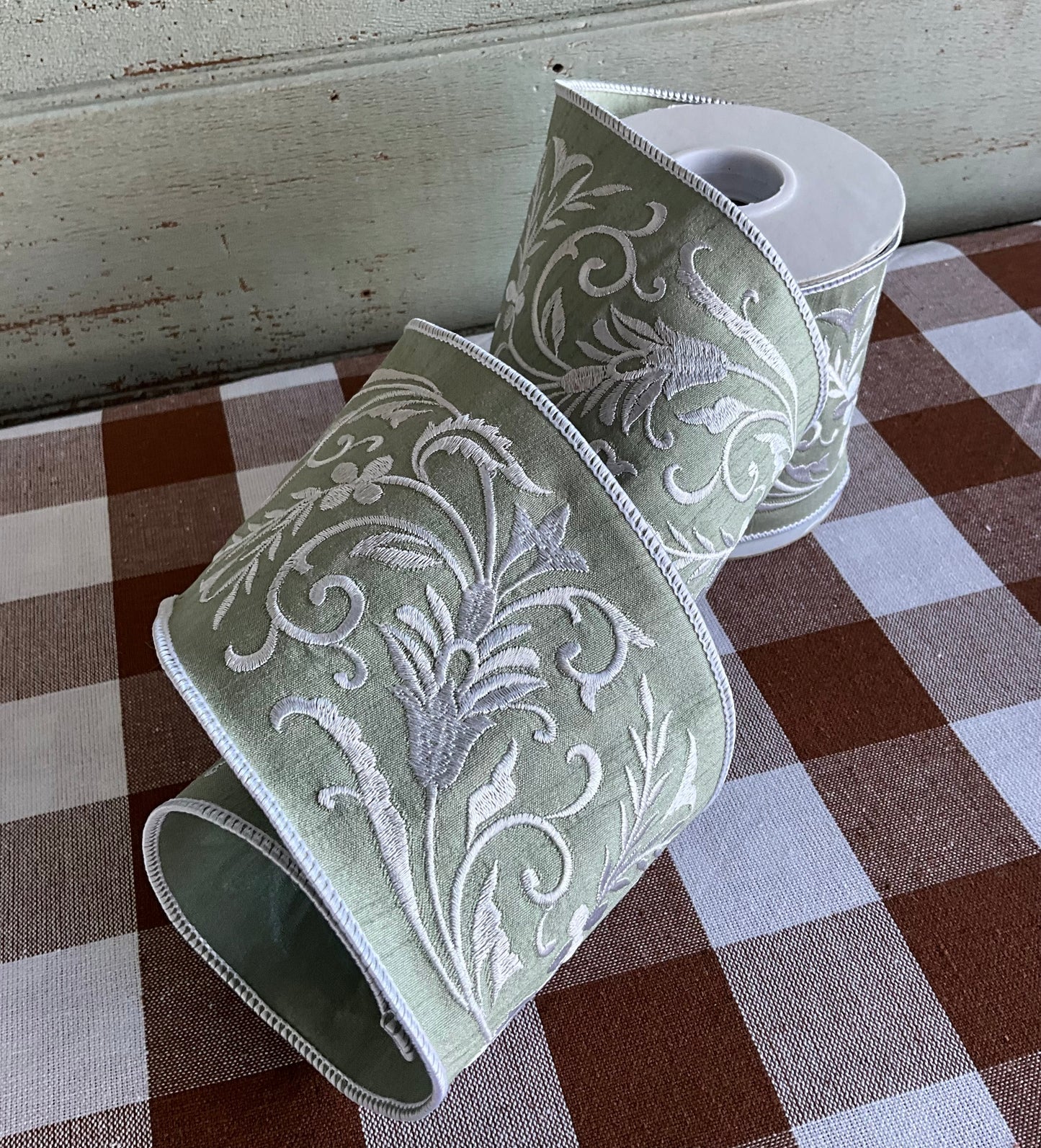 Sage and White Ribbon
