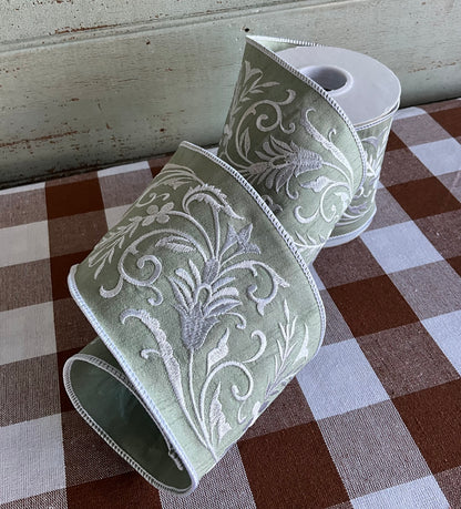 Sage and White Ribbon