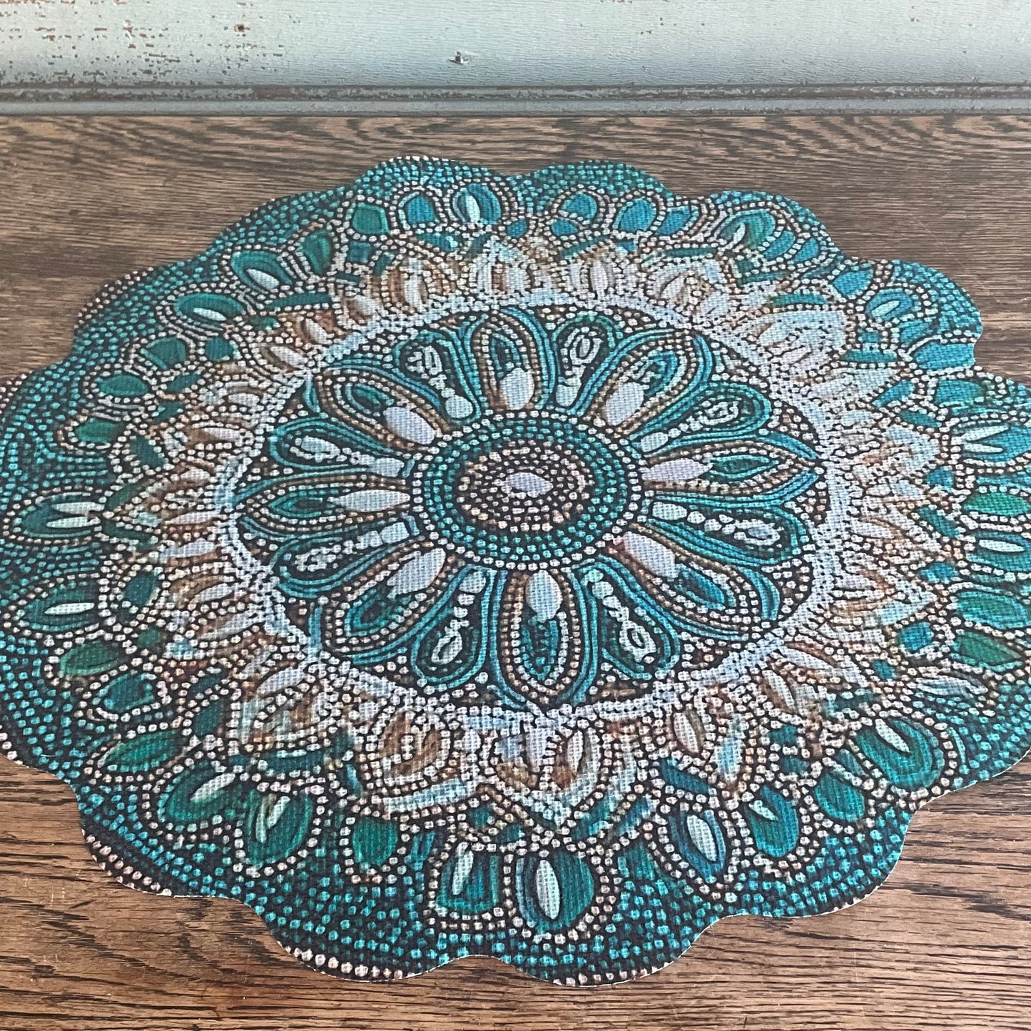 Teal White Placemat