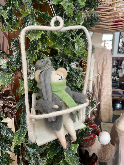 Ski Mouse on Chairlift