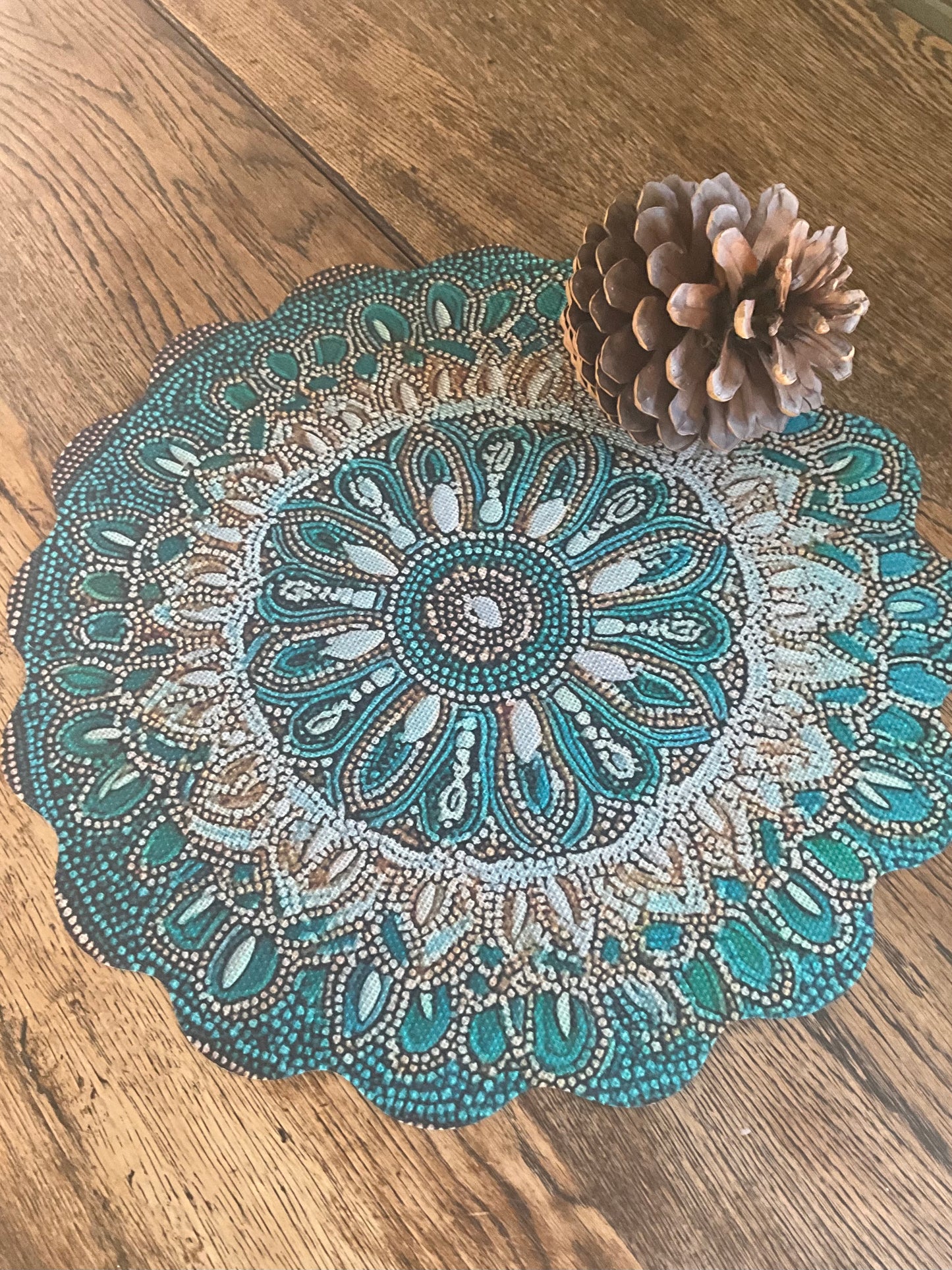 Teal White Placemat